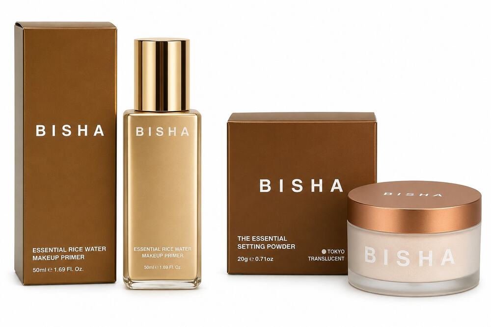 BISHA Makeup Bundle Rice Water Primer & Tokyo Translucent Setting Powder NIB